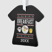 Frühstück Bacon Eggs Juice Ugly Christmas Sweater Ornament (Vorderseite)