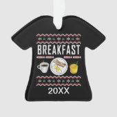 Frühstück Bacon Eggs Juice Ugly Christmas Sweater Ornament (Vorderseite)