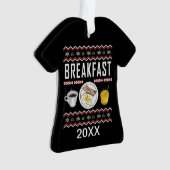 Frühstück Bacon Eggs Juice Ugly Christmas Sweater Ornament (Vorderseite)