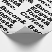 Frühstück (Bacon & Eggs & Toast & Coffee). Geschenkpapier (Ecke)