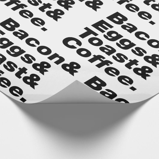 Frühstück (Bacon & Eggs & Toast & Coffee). Geschenkpapier (Ecke)