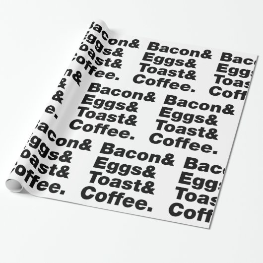 Frühstück (Bacon & Eggs & Toast & Coffee). Geschenkpapier (Ungerollt)