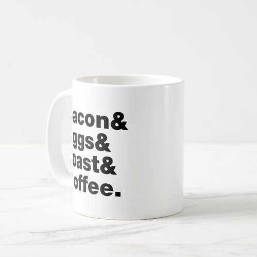 Frühstück (Bacon & Eggs & Toast & Coffee). Kaffeetasse (Vorderseite Links)