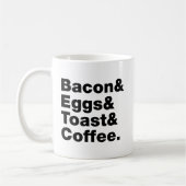 Frühstück (Bacon & Eggs & Toast & Coffee). Kaffeetasse (Links)