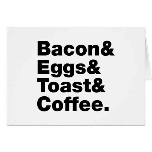 Frühstück (Bacon & Eggs & Toast & Coffee). Karte (Vorderseite (Horizontal))