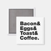 Frühstück (Bacon & Eggs & Toast & Coffee). Magnet (Vorderseite/Rückseite)