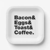 Frühstück (Bacon & Eggs & Toast & Coffee). Pappteller (Vorderseite)