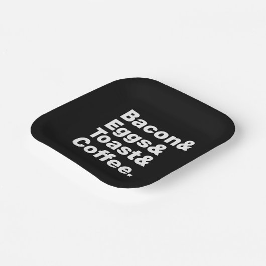 Frühstück (Bacon & Eggs & Toast & Coffee). Pappteller (Gewinkelt)