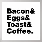 Frühstück (Bacon & Eggs & Toast & Coffee). Poster (Vorne)