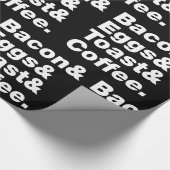 Frühstück (Bacon & Eggs & Toast & Coffee). Wrappin Geschenkpapier (Ecke)