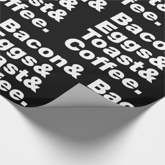 Frühstück (Bacon & Eggs & Toast & Coffee). Wrappin Geschenkpapier (Ecke)