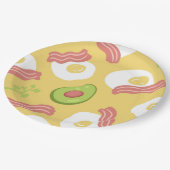 Frühstück Bliss: HandGezeichnet Avocado, Bacon & E Pappteller (Schrägansicht)