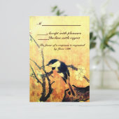 FRÜHSTÜCK, BLUME BAUM MONOGRAMM GELBE BROWNE UAWG RSVP KARTE (Stehend Vorderseite)