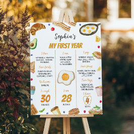 Frühstück Brunch Erste-Jahr-Meilenstein-Unterzeich Poster