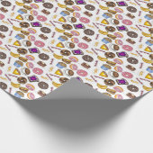 Frühstück Brunch Food Bagel Donut Toast Eggs Bacon Geschenkpapier (Ecke)