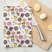 Frühstück Brunch Food Bagel Donut Toast Eggs Bacon Geschirrtuch (Viertel Falte)