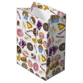 Frühstück Brunch Food Bagel Donut Toast Eggs Bacon Mittlere Geschenktüte (Vorderseite Schrägansicht)