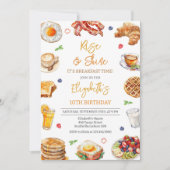 Frühstück Brunch Geburtstagseinladung Einladung (Vorderseite)
