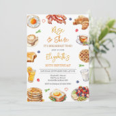 Frühstück Brunch Geburtstagseinladung Einladung (Stehend Vorderseite)