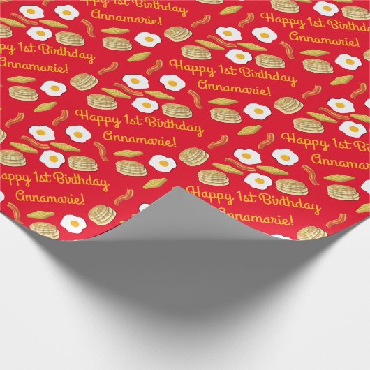 Frühstück Brunch Geburtstagsparty Kinder Geschenkpapier (Ecke)