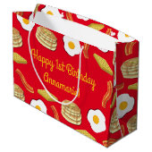 Frühstück Brunch Geburtstagsparty Kinder Große Geschenktüte (Rückseite Schrägansicht)