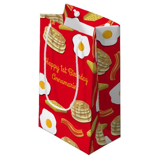 Frühstück Brunch Geburtstagsparty Kinder Kleine Geschenktüte (Vorderseite Schrägansicht)