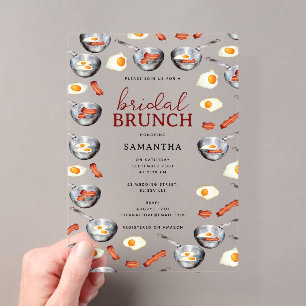 Frühstück Brunch Junggesellinnenabschied mit Speck Acryleinladungen