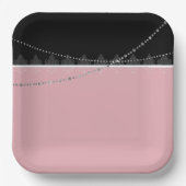 Frühstück & Brunch Rosa und schwarz Pappteller (Vorderseite)