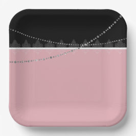 Frühstück & Brunch Rosa und schwarz Pappteller