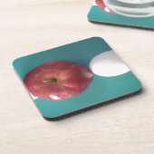 Frühstück Buddies: Zwei Eier $an Apple Still Life Getränkeuntersetzer (Linke Seite)