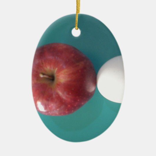 Frühstück Buddies: Zwei Eier $an Apple Still Life Keramik Ornament (Vorne)
