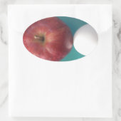 Frühstück Buddies: Zwei Eier $an Apple Still Life Ovaler Aufkleber (Tasche)