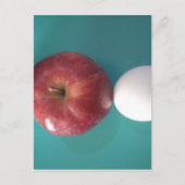 Frühstück Buddies: Zwei Eier $an Apple Still Life Postkarte (Vorderseite)