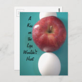 Frühstück Buddies: Zwei Eier $an Apple Still Life Postkarte (Vorne/Hinten)
