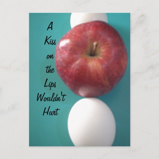 Frühstück Buddies: Zwei Eier $an Apple Still Life Postkarte (Vorderseite)