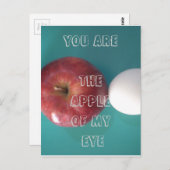 Frühstück Buddies: Zwei Eier $an Apple Still Life Postkarte (Vorne/Hinten)