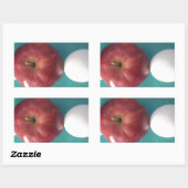 Frühstück Buddies: Zwei Eier $an Apple Still Life Rechteckiger Aufkleber (Blatt)