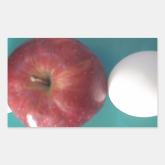 Frühstück Buddies: Zwei Eier $an Apple Still Life Rechteckiger Aufkleber (Vorderseite)