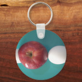 Frühstück Buddies: Zwei Eier $an Apple Still Life Schlüsselanhänger (Vorderseite)