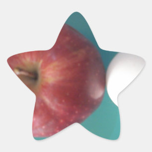 Frühstück Buddies: Zwei Eier $an Apple Still Life Stern-Aufkleber