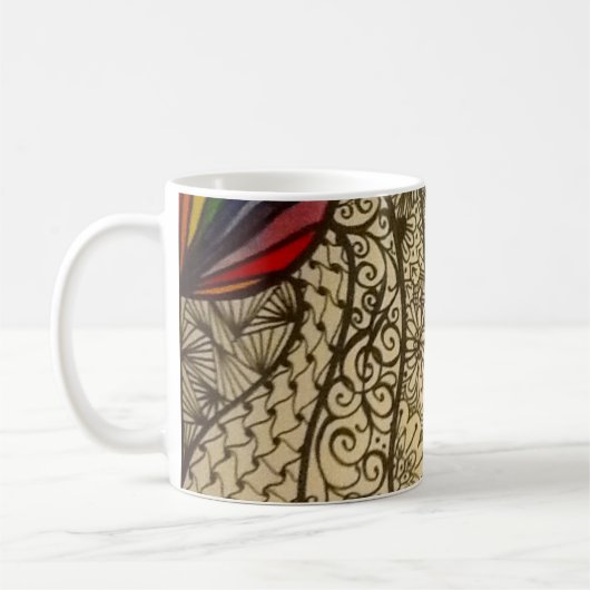 Frühstück... Dang! Regenbogen-Kaffeepause Tasse (Links)