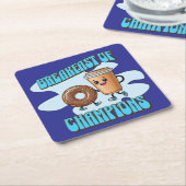 Frühstück der Champions Rechteckiger Pappuntersetzer (angewinkelt)