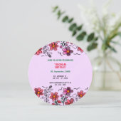 FRÜHSTÜCK EINZIGARTIGE ROTE DOODLE BLUME GEBURTSTA EINLADUNG (Stehend Vorderseite)