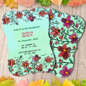 FRÜHSTÜCK EINZIGARTIGE ROTE DOODLE BLUME GEBURTSTA EINLADUNG