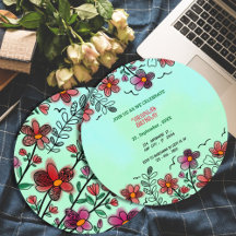 FRÜHSTÜCK EINZIGARTIGE ROTE DOODLE BLUME GEBURTSTA