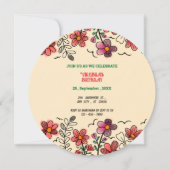 FRÜHSTÜCK EINZIGARTIGE ROTE DOODLE BLUME GEBURTSTA EINLADUNG (Vorderseite)