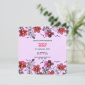 FRÜHSTÜCK EINZIGARTIGE ROTE DOODLE BLUME GEBURTSTA EINLADUNG (Stehend Vorderseite)