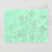 FRÜHSTÜCK EINZIGARTIGE ROTE DOODLE BLUME GEBURTSTA EINLADUNGSPOSTKARTE (Rückseite)