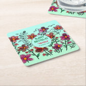 FRÜHSTÜCK EINZIGARTIGE ROTE DOODLE BLUME GEBURTSTA RECHTECKIGER PAPPUNTERSETZER (angewinkelt)