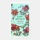 FRÜHSTÜCK EINZIGARTIGE ROTE DOODLE BLUME GEBURTSTA SERVIETTE (Vorderseite)